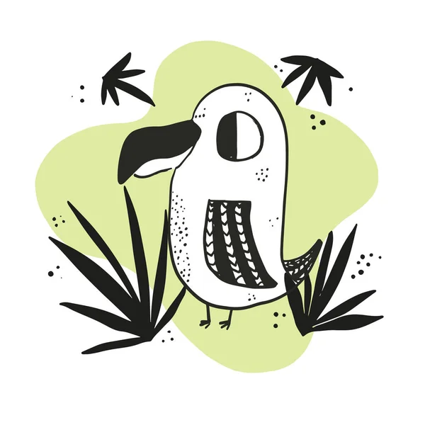 Cute szkic strony narysowane tukan ilustracja — Wektor stockowy
