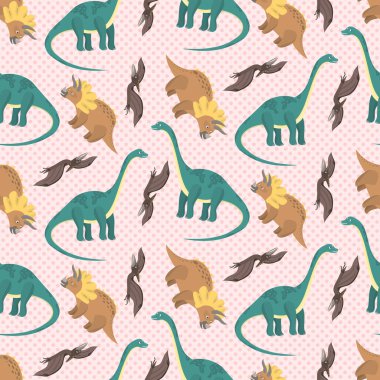 Çocuklar için hassas pembe dinozor desenleri