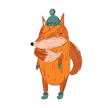 Şapka illüstrasyonlu şirin bir eskiz.