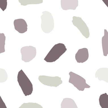 Elle çizilmiş mor şekilli soyut desen