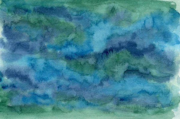 Dark blue and green watercolor background — Stock Photo, Image