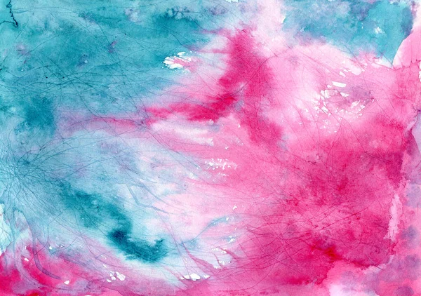 表現力豊かな青とピンクの水彩背景 — ストック写真