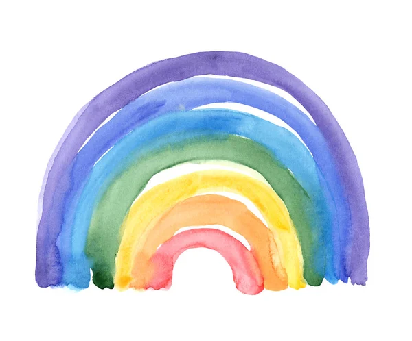 Brilhante simples arco-íris cores aquarela forma — Fotografia de Stock