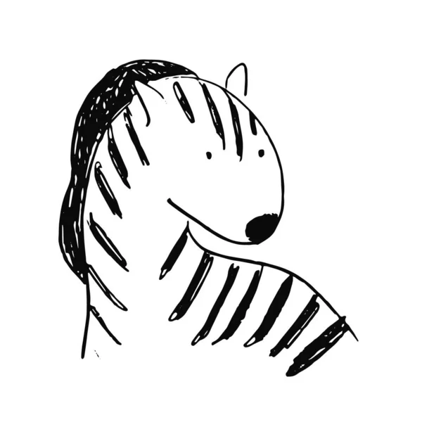 Skiss hand dras enkel zebra illustration — Stock vektor