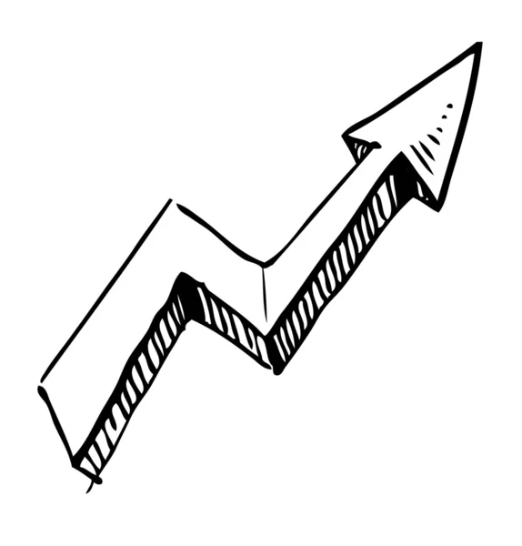 Crankle hand drawing arrow. — Stock Vector