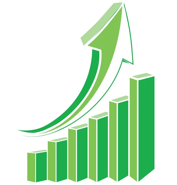 Gráfico de diagrama de seta verde . — Vetor de Stock