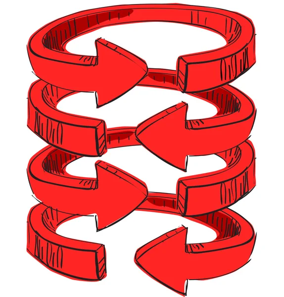 Setas em espiral arredondadas  . —  Vetores de Stock