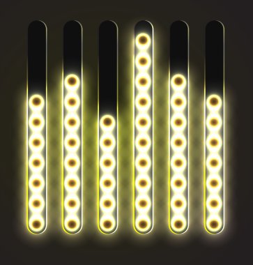 Equalizer'ı parlak parlayan izleme çubuğu.