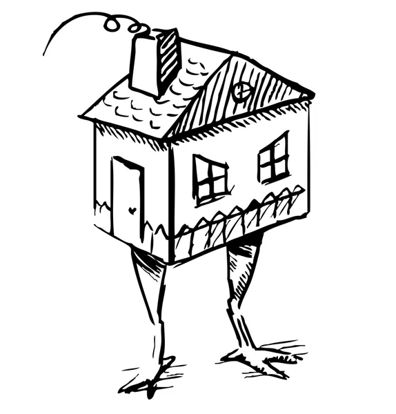 童话房子与鸡的爪子. — 图库矢量图片