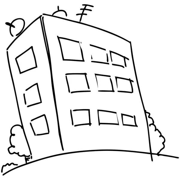 Block of flats in cartoon style. — Stock Vector
