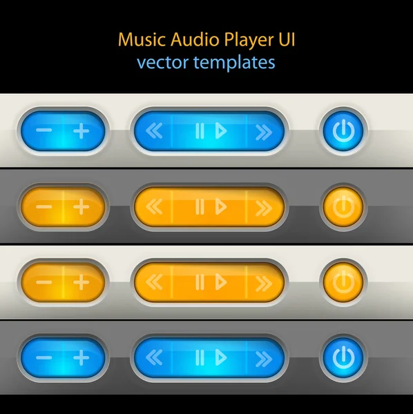 Media speler controle-elementen. — Stockvector