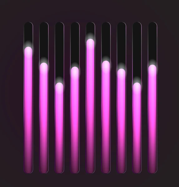 Equalizer glossy glowing track bar. — Stock Vector