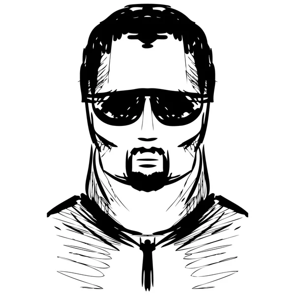 Homme aux lunettes noires . — Image vectorielle