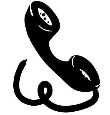 Vintage telefon robot resim karikatür çizimi