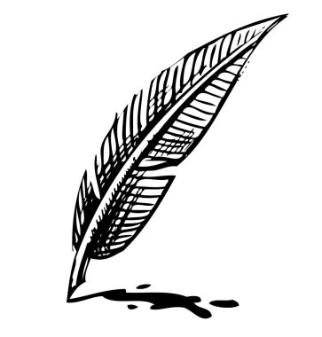 Mürekkep lekesi Quill'le yazma