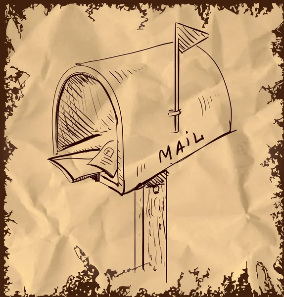 Mailbox Cartoon-Ikone isoliert auf Vintage-Hintergrund — Stockvektor