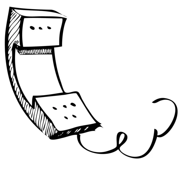 Vintage telefoon schets cartoon afbeelding — Stockvector