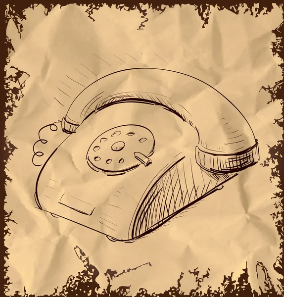 Téléphone rétro isolé sur fond vintage — Image vectorielle