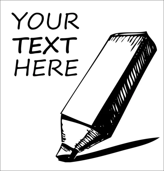 Textmarker mit Beispieltext isoliert auf weißem Hintergrund — Stockvektor