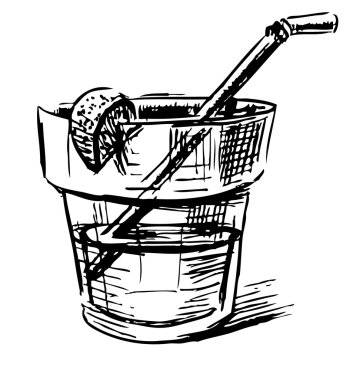 İçecek ve meyve ile cam.