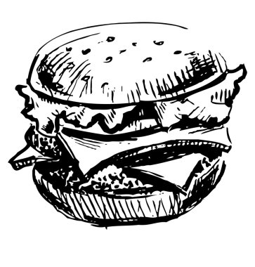 lezzetli juicy burger.