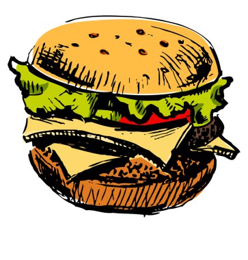 lezzetli juicy burger.