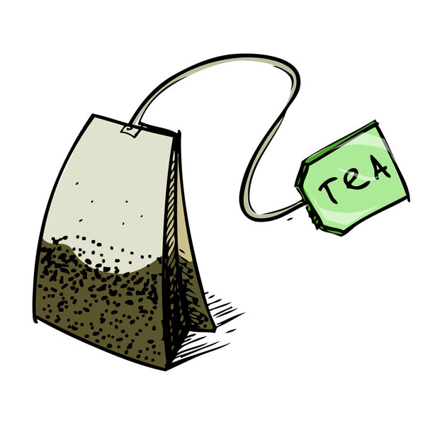 Tea bag with label