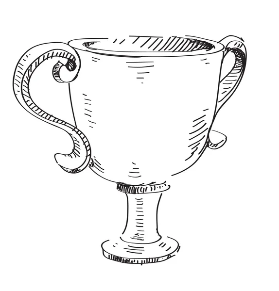 Nagroda ikona trofeum. strony rysunku ilustracja kreskówka szkic w stylu dziecinna bazgroły — Wektor stockowy