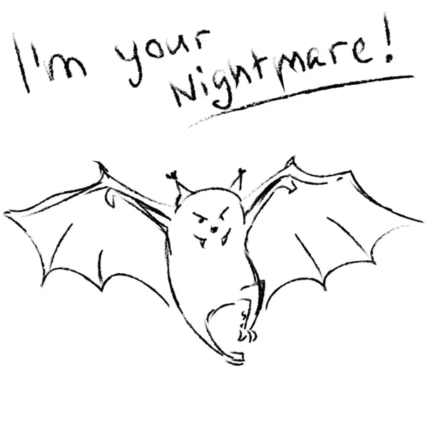 Halloween background - flying bat — Stock Vector