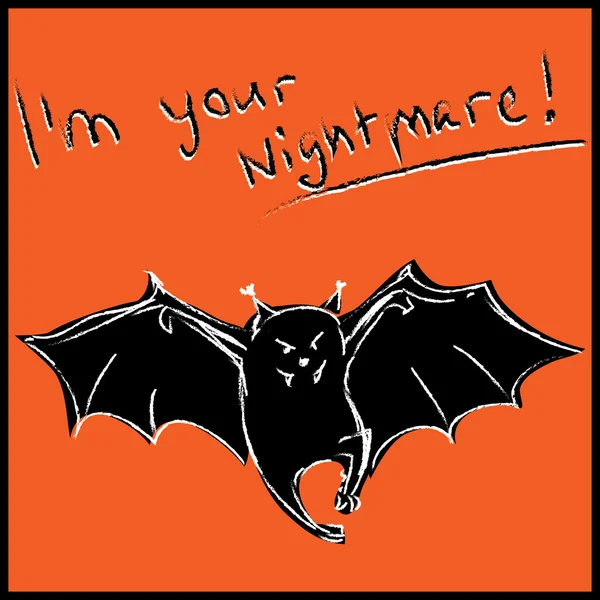 Bat "Feliz Halloween" tarjeta — Archivo Imágenes Vectoriales