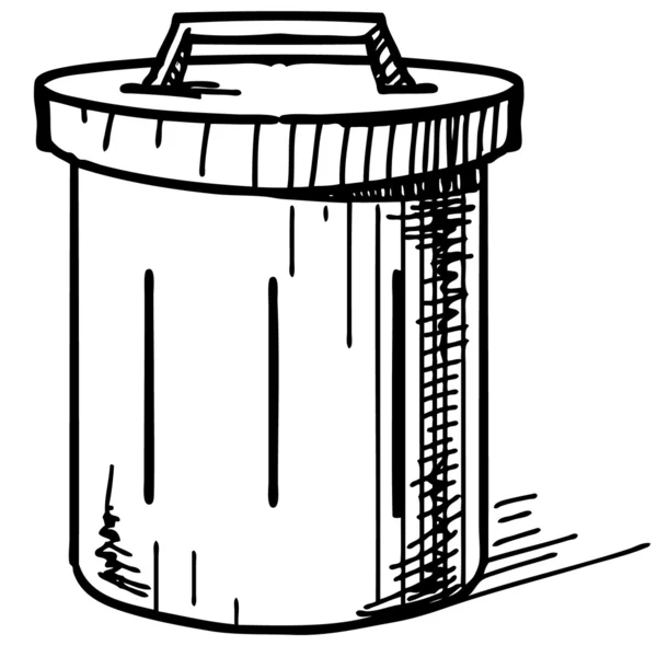 Buiten prullenbakpictogram bin. hand tekening cartoon schets vectorillustratie — Stockvector