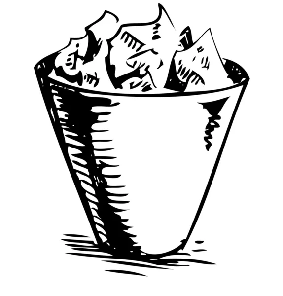 Trash bin. Hand drawing sketch vector illustration — Stock Vector