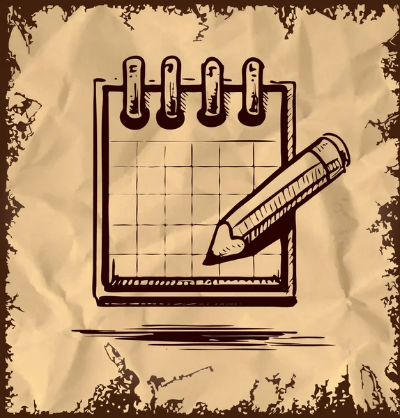 Ikona ołówka i notatnik. Ilustracja wektorowa — Wektor stockowy