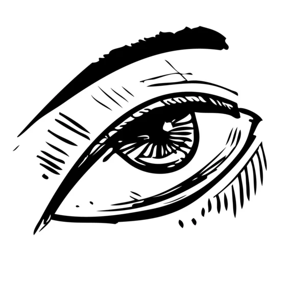 Schets oog. kinderachtig doodle stijl vectorillustratie — Stockvector