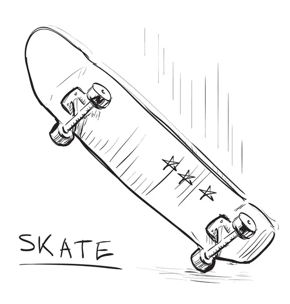 Set van skatebording. schets. — Stockvector