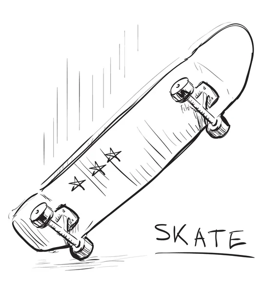 Skatebording 的一组。素描. — 图库矢量图片