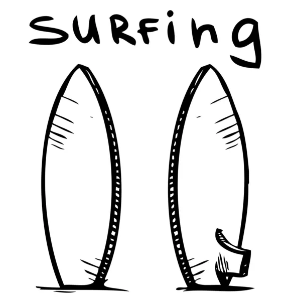 Tavola da surf. Illustrazione vettoriale schizzo disegno a mano — Vettoriale Stock