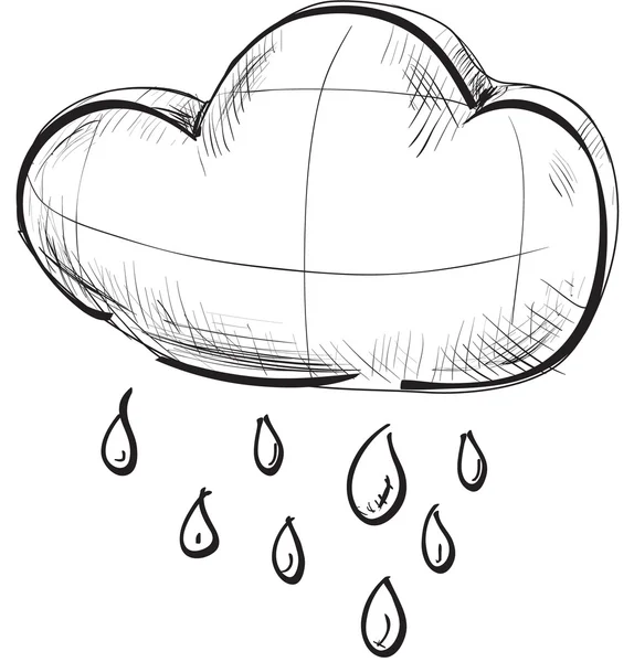 Sketch weather icons: cloud with rain — Stockvector