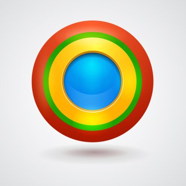 çeşitli renklerde altı parlak düğmeler topluluğu