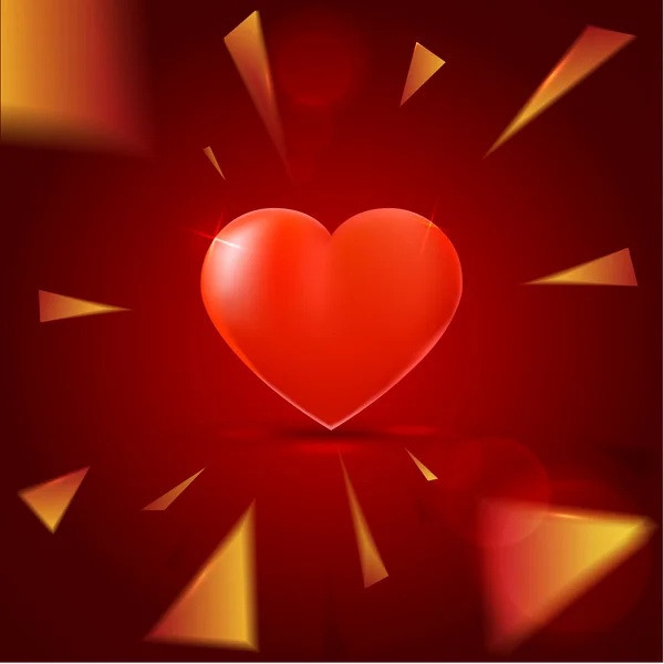 Ilustración con un corazón rojo de San Valentín — Vector de stock