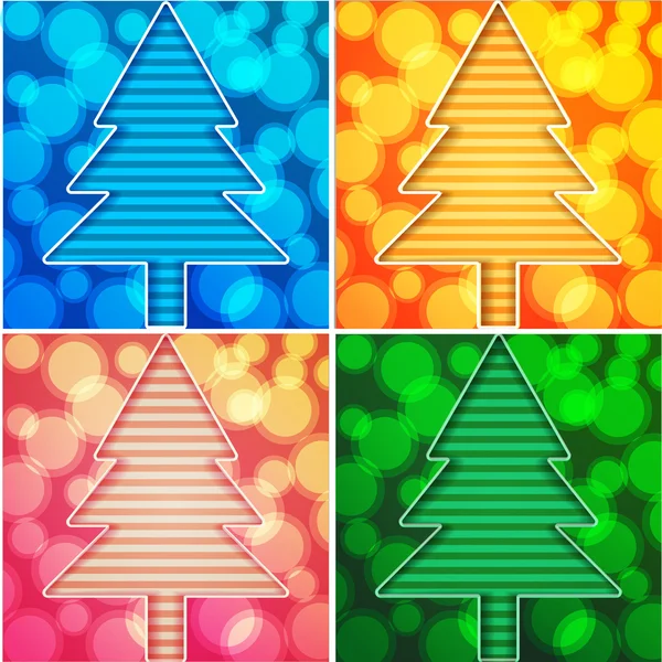 Christmas tree new year holiday background different color vector illustration — Stock Vector