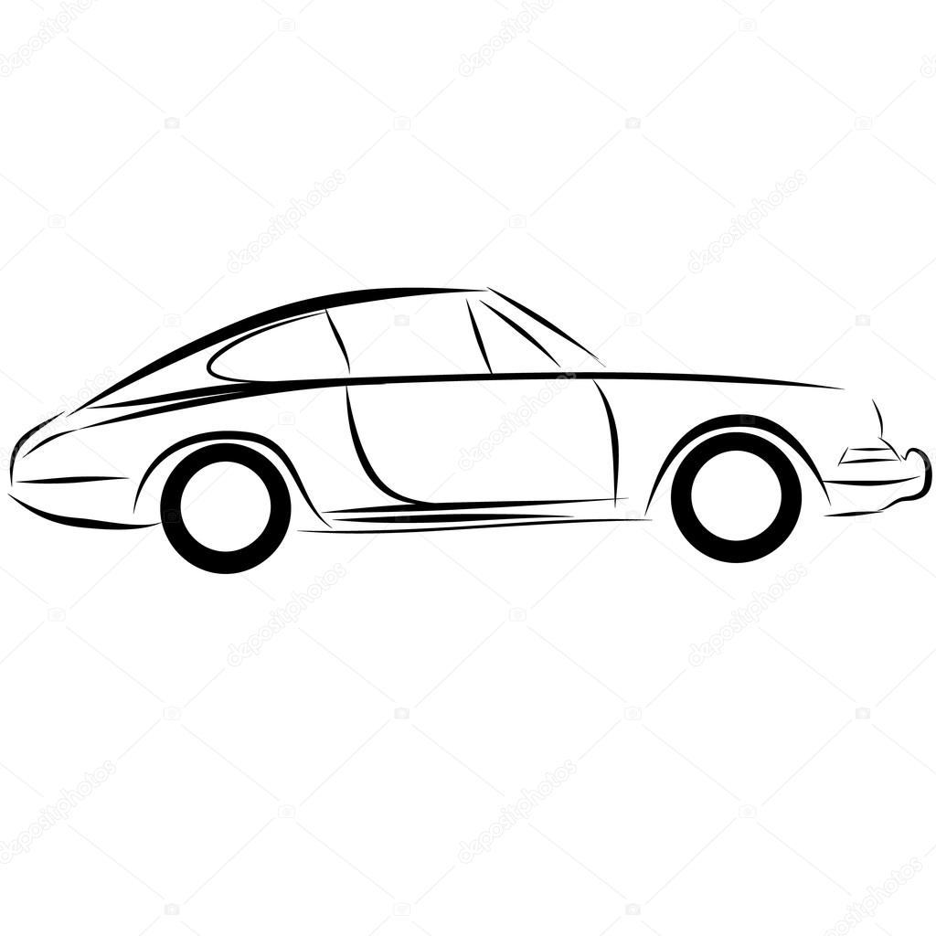 Car racing auto logo line art