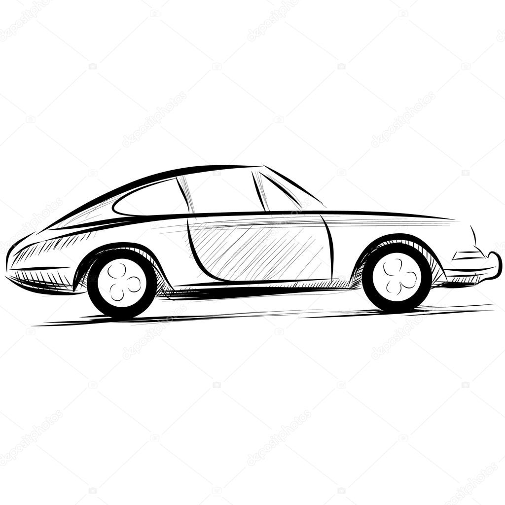 Car racing auto logo line art