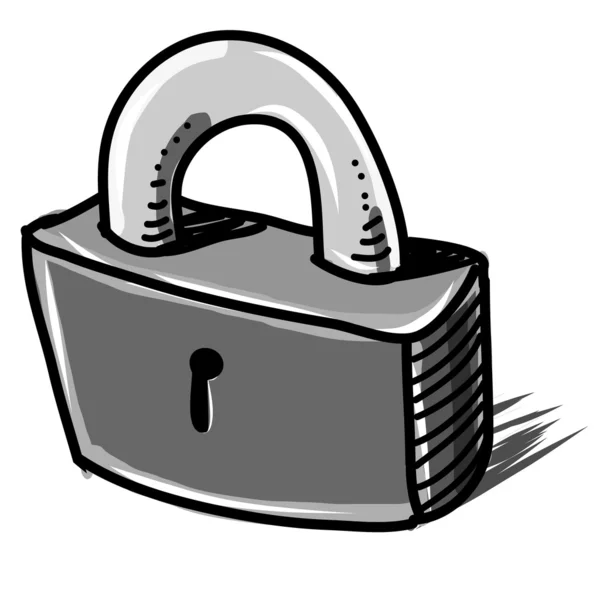 Lock sketch vector icon — 스톡 벡터