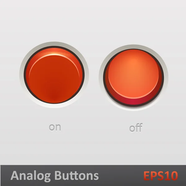 Gerçekçi kırmızı açma/kapatma düğmesi üzerinde kapalı pozisyonlar — Stok Vektör