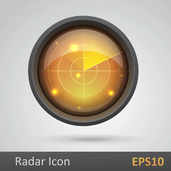 Icona radar realistica — Vettoriale Stock