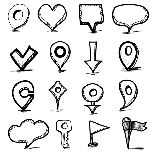 Speech bubbles, pointers simple shapes collection — Stock Vector