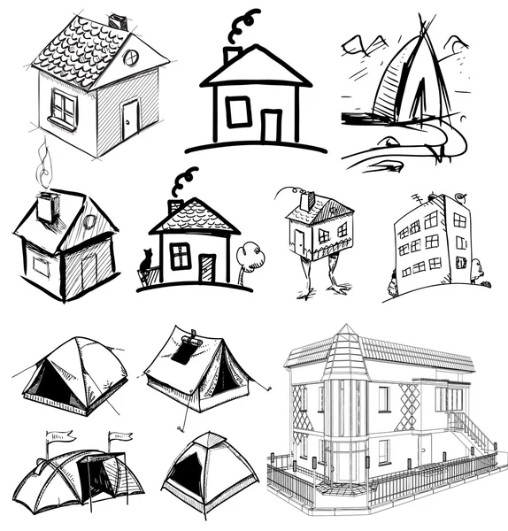 Collection of home apartments — Stock Vector