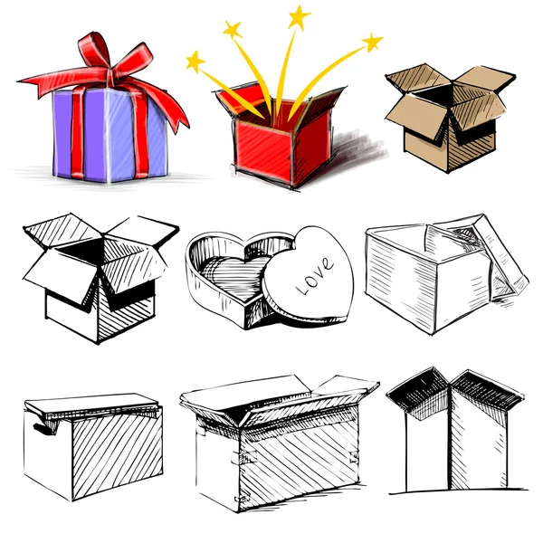 Colección de cajas regalo — Vector de stock