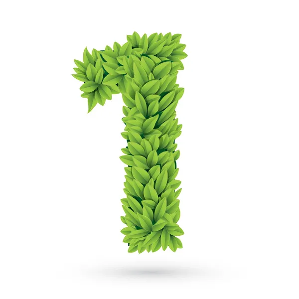 Aantal groene bladeren met schaduw — Stockvector